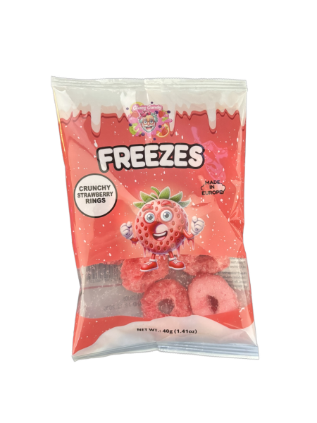 Chaos Candy | Freeze Dried Candy Crunchy Strawberry Rings • 40g