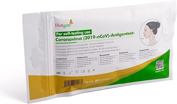 Hotgen | 20x Pack Corona Schnelltest, Selbsttest, SARS-CoV-2 Antigentest (Nasenabstrich) MHD 11.2025